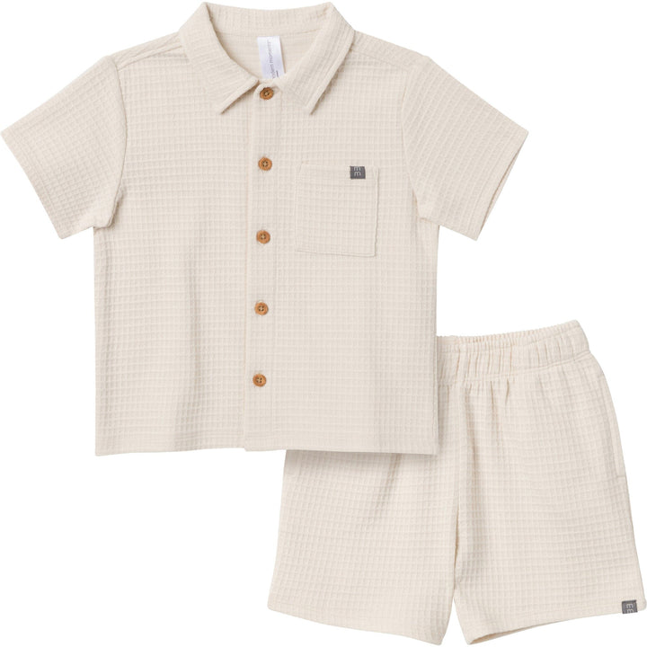2-Piece Infant & Toddler Boys Beige Resort Shirt and Shorts Set outfits Modern Moments™ by Gerber® 