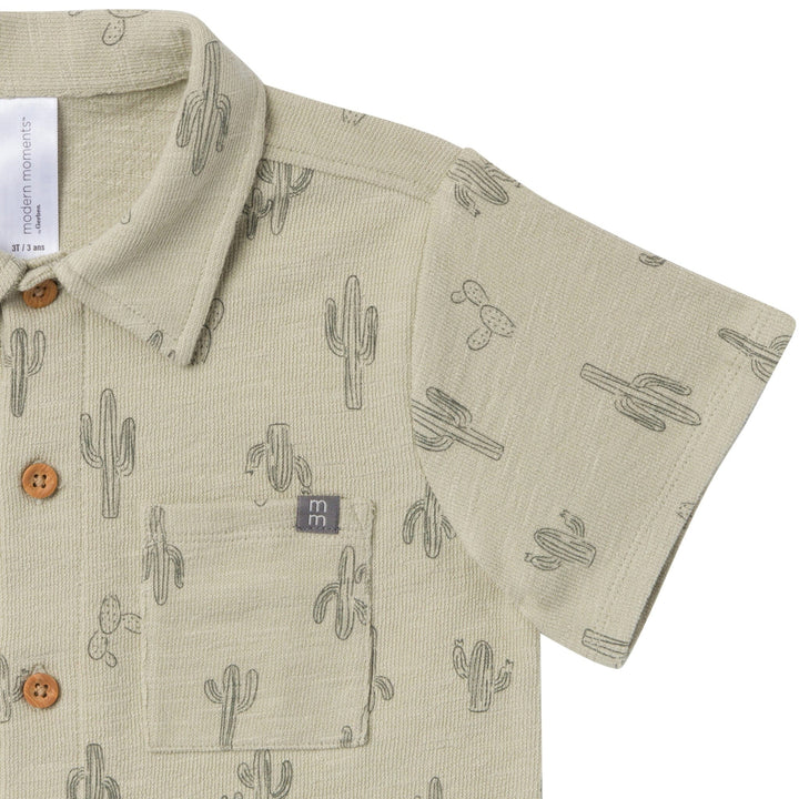 2-Piece Infant & Toddler Boys Green Resort Shirt and Shorts Set outfits Modern Moments™ by Gerber® 
