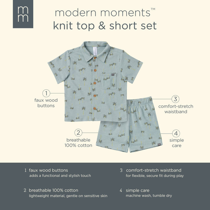 2-Piece Infant & Toddler Boys Blue Resort Shirt and Shorts Set outfits Modern Moments™ by Gerber® 
