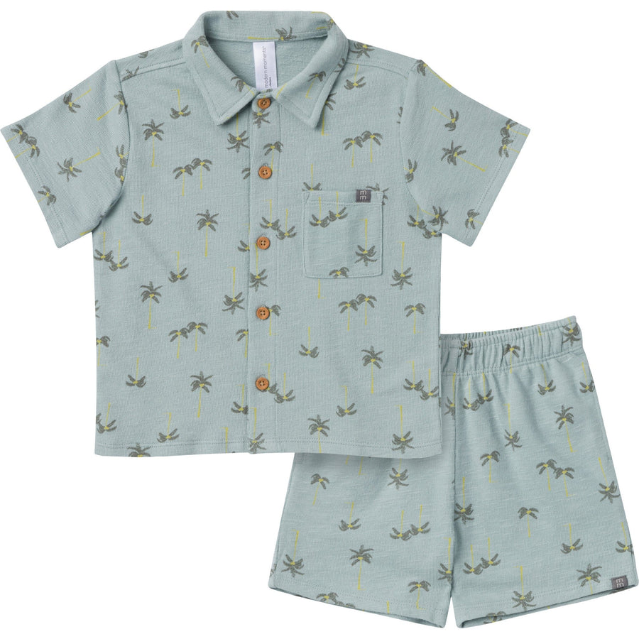 2-Piece Infant & Toddler Boys Blue Resort Shirt and Shorts Set outfits Modern Moments™ by Gerber® 